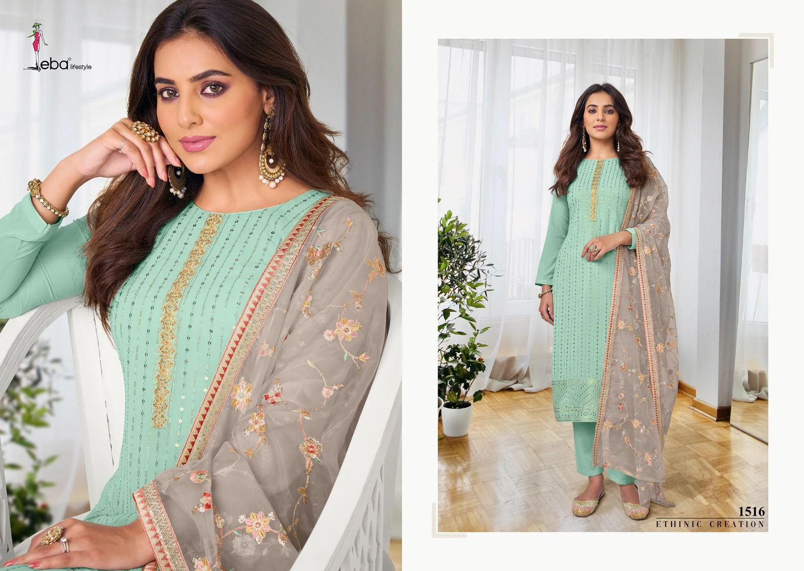 Eba Lifestyle Ashpreet Vol 8 Heavy Chinon Wholesale Fancy Readymade Salwar Suit Catalog — Wholesale Salwar Suits, Eba Lifestyle wholesale from Surat — view 3